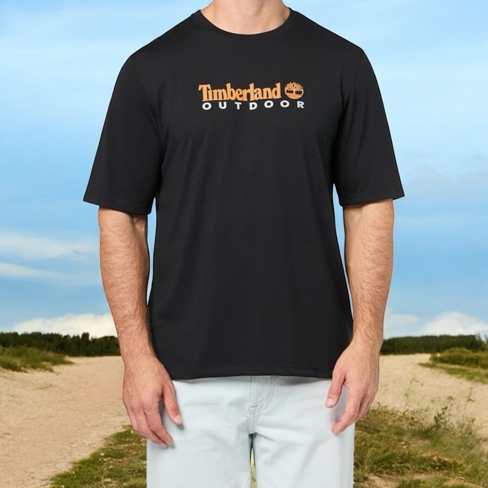 Timberland Outdoor Mens Anti-uv Printed T-shirt Size XL Black